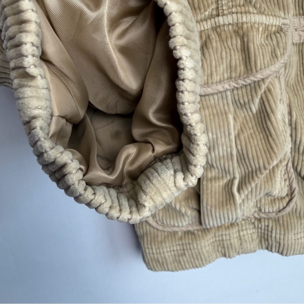 Vintage LL Bean Corduroy Barn Jacket Womens M Tan Beige Chore Coat Lined - Picture 13 of 15
